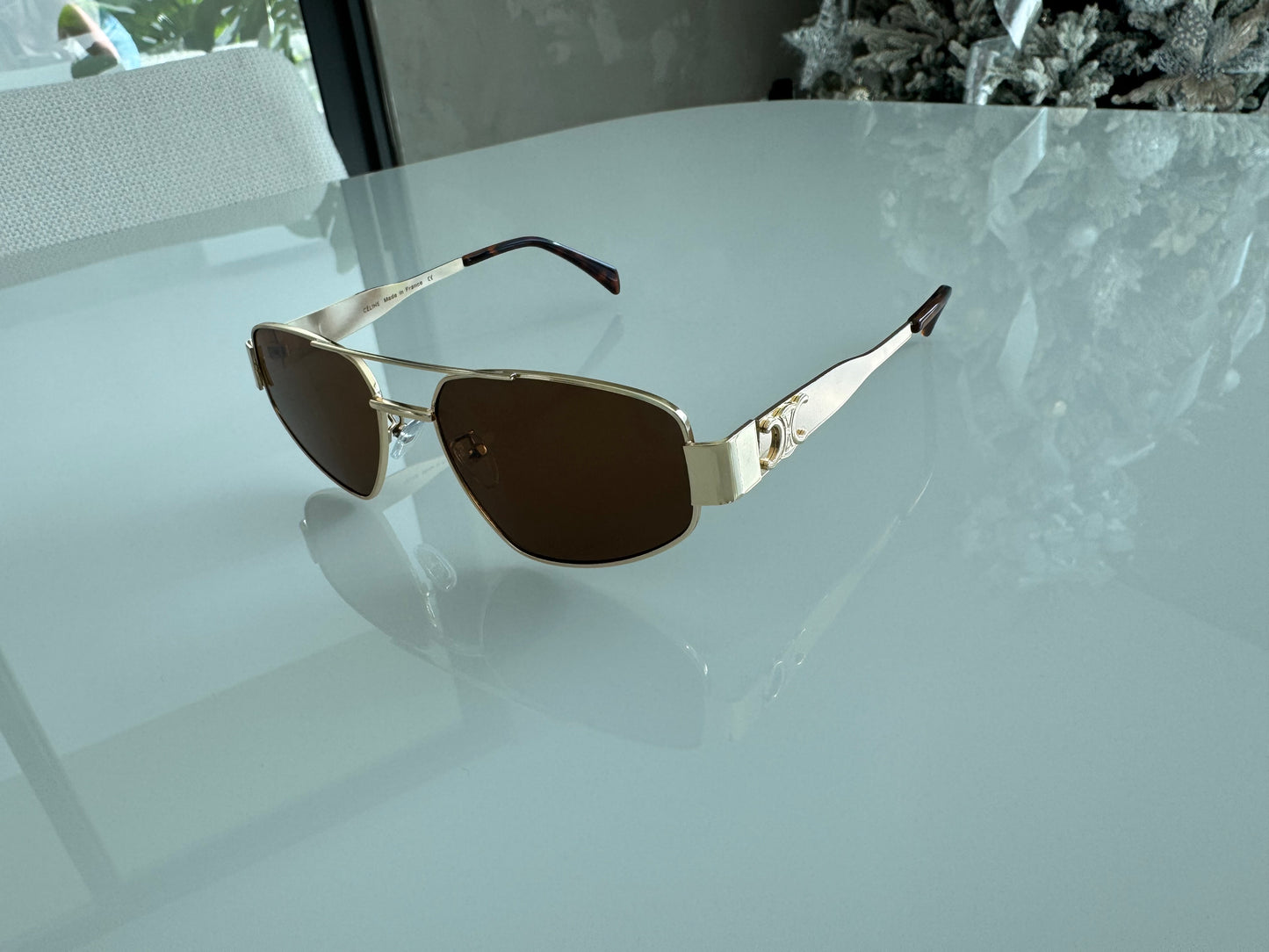 C COLORS SILVER GOLD SUNGLASSES