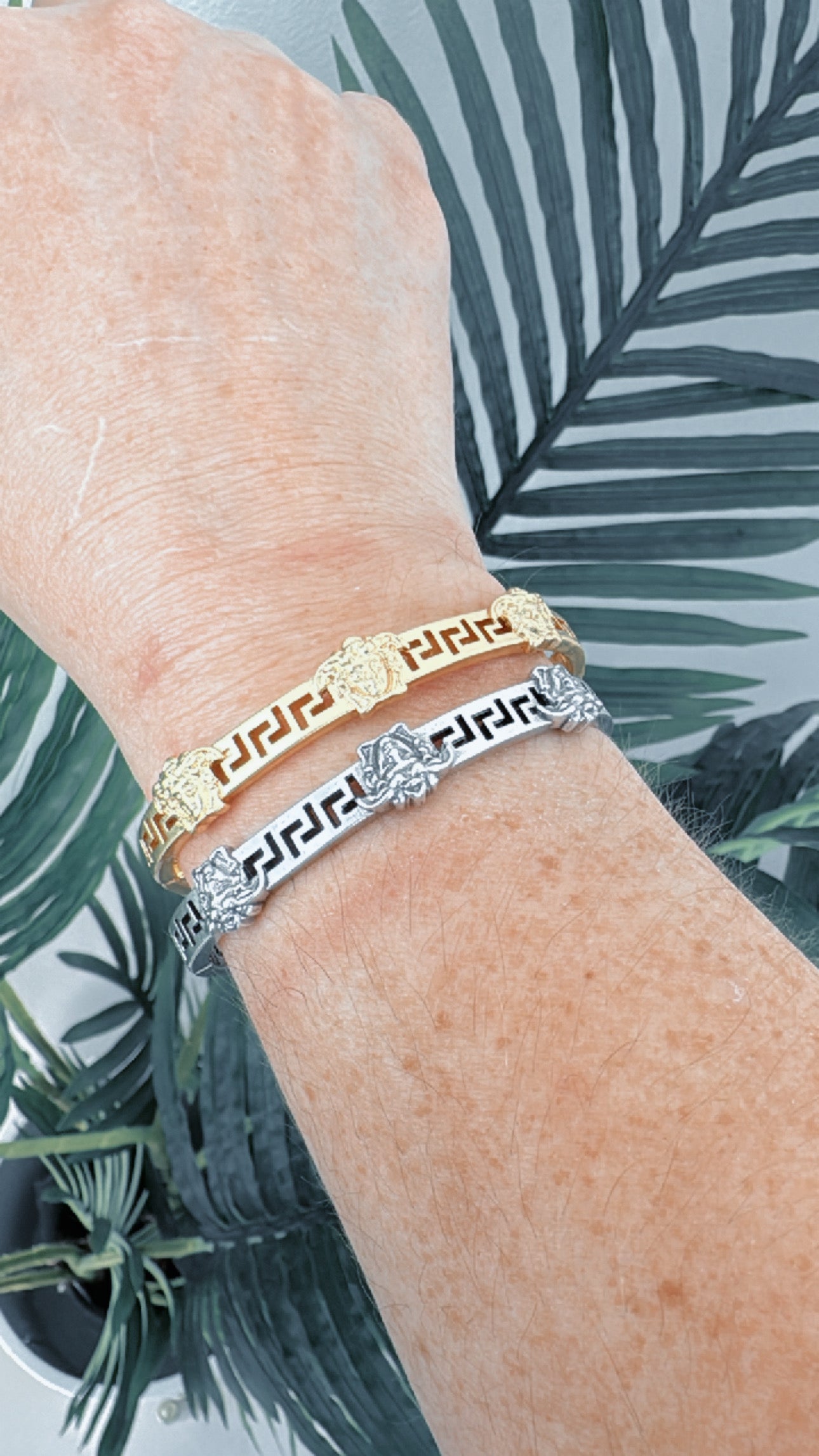 V GOLD SILVER BRACELET