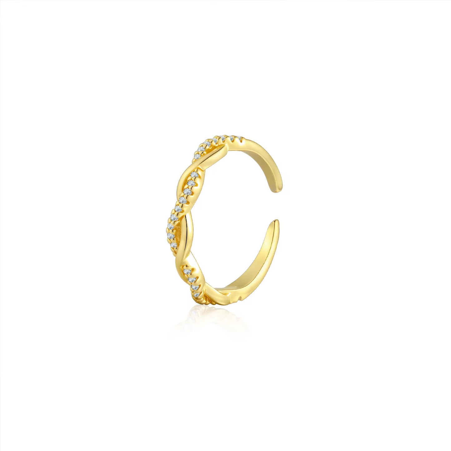 CRYSTAL GOLD RING 14K GOLD PLATED