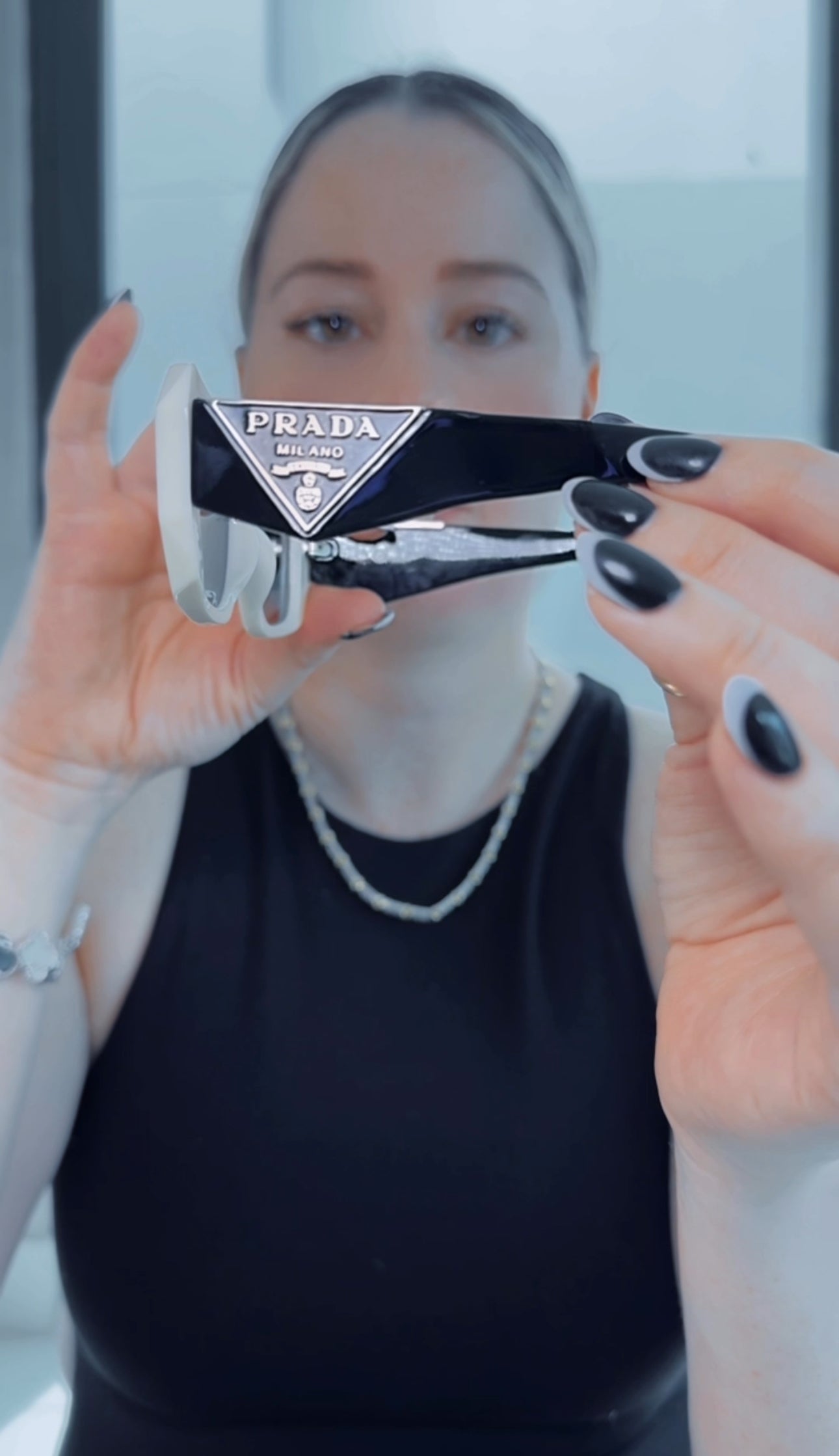P BLACK & BONE WHITE SUNGLASSES