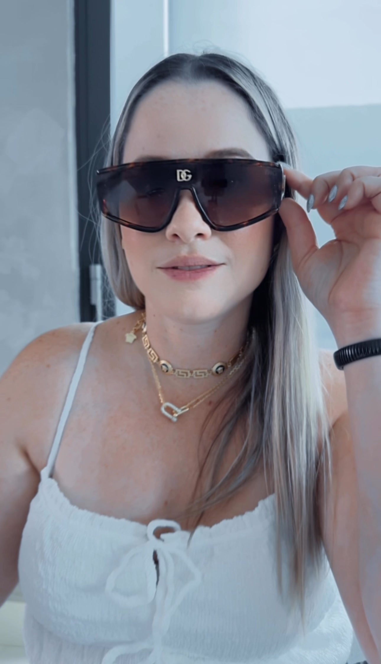 D COLORS BROWN SILVER BLACK PRINT SUNGLASSES