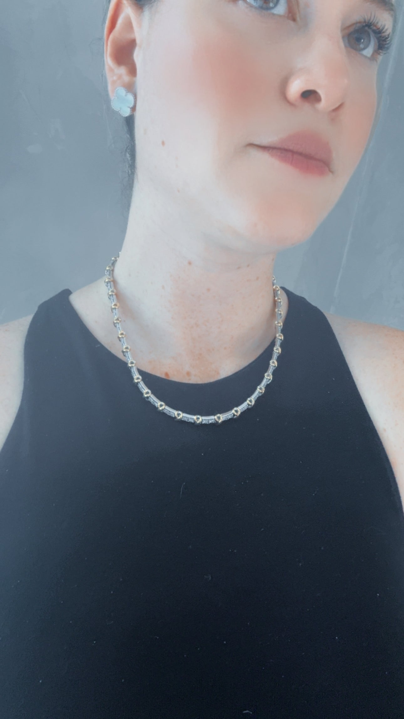 TF SILVER GOLD BRACELET NECKLACE