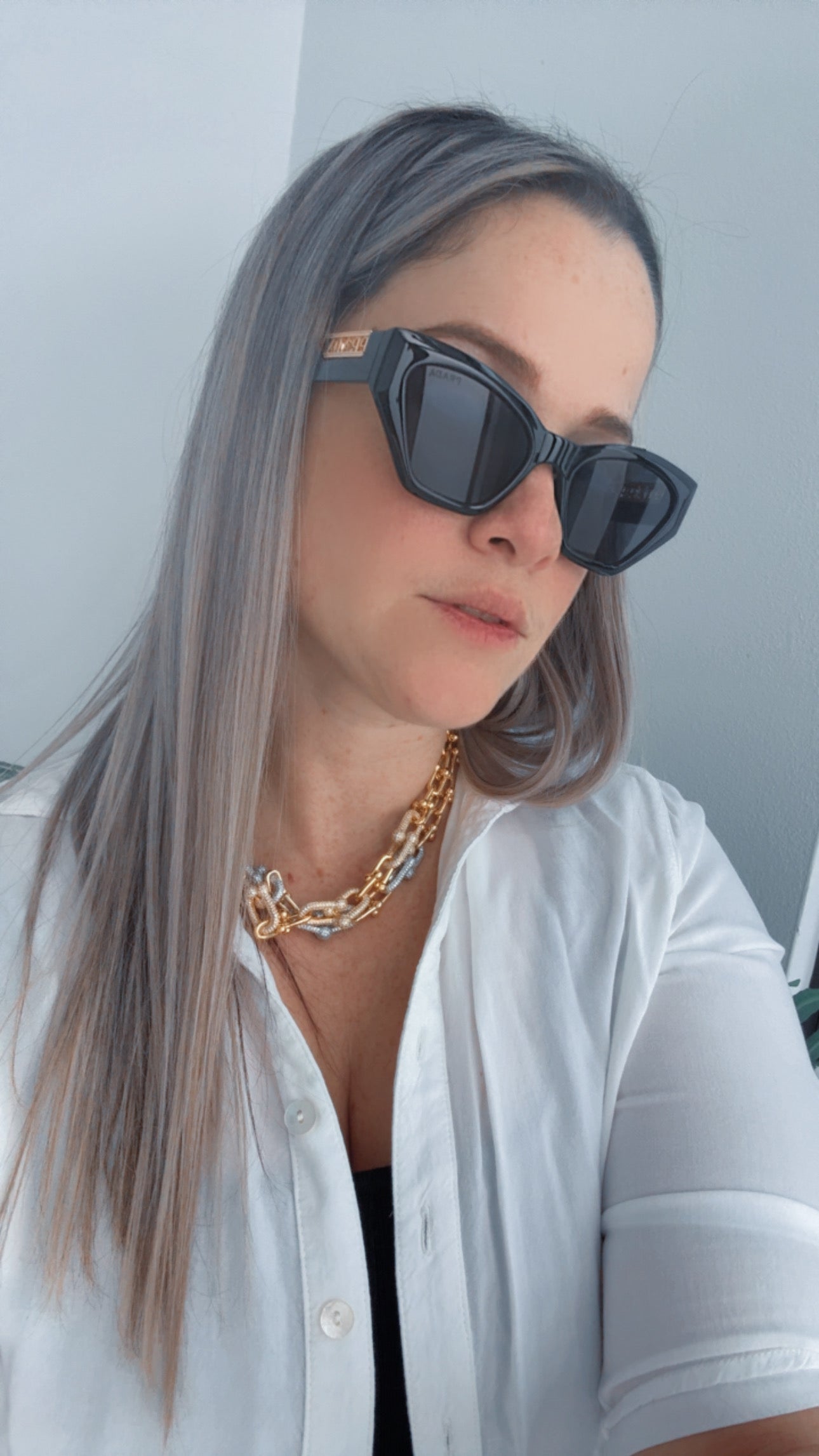 P BLACK AND GOLD SUNGLASSES