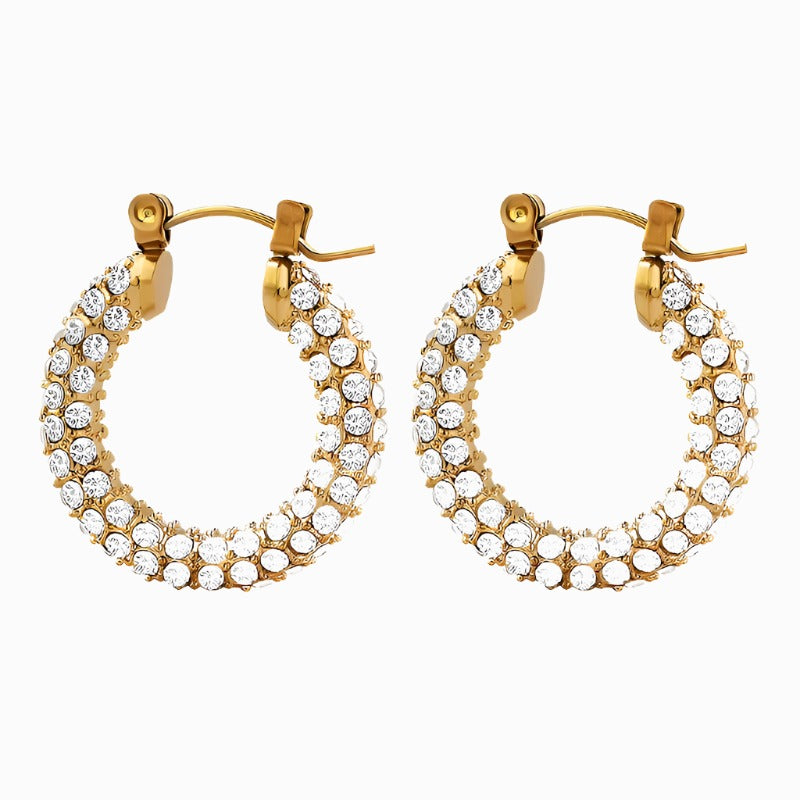 GOLD CRYSTAL HOOPS