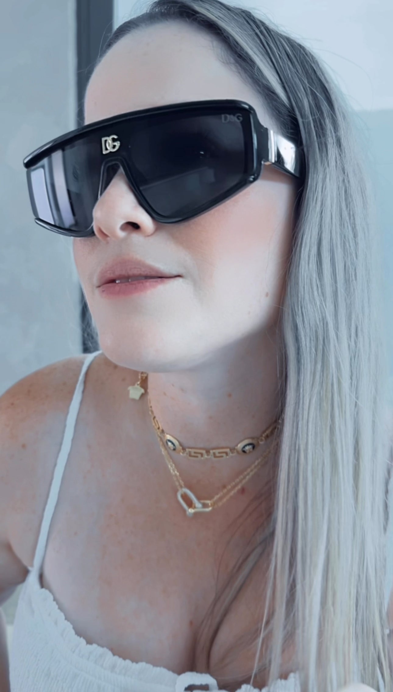 D COLORS BROWN SILVER BLACK PRINT SUNGLASSES