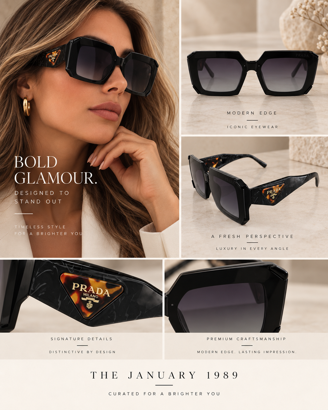 P GREEN BLACK SUNGLASSES