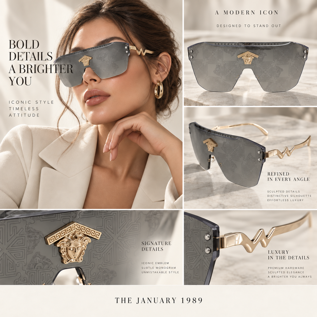 V COLORS SILVER AND BLACK SUNGLASSES