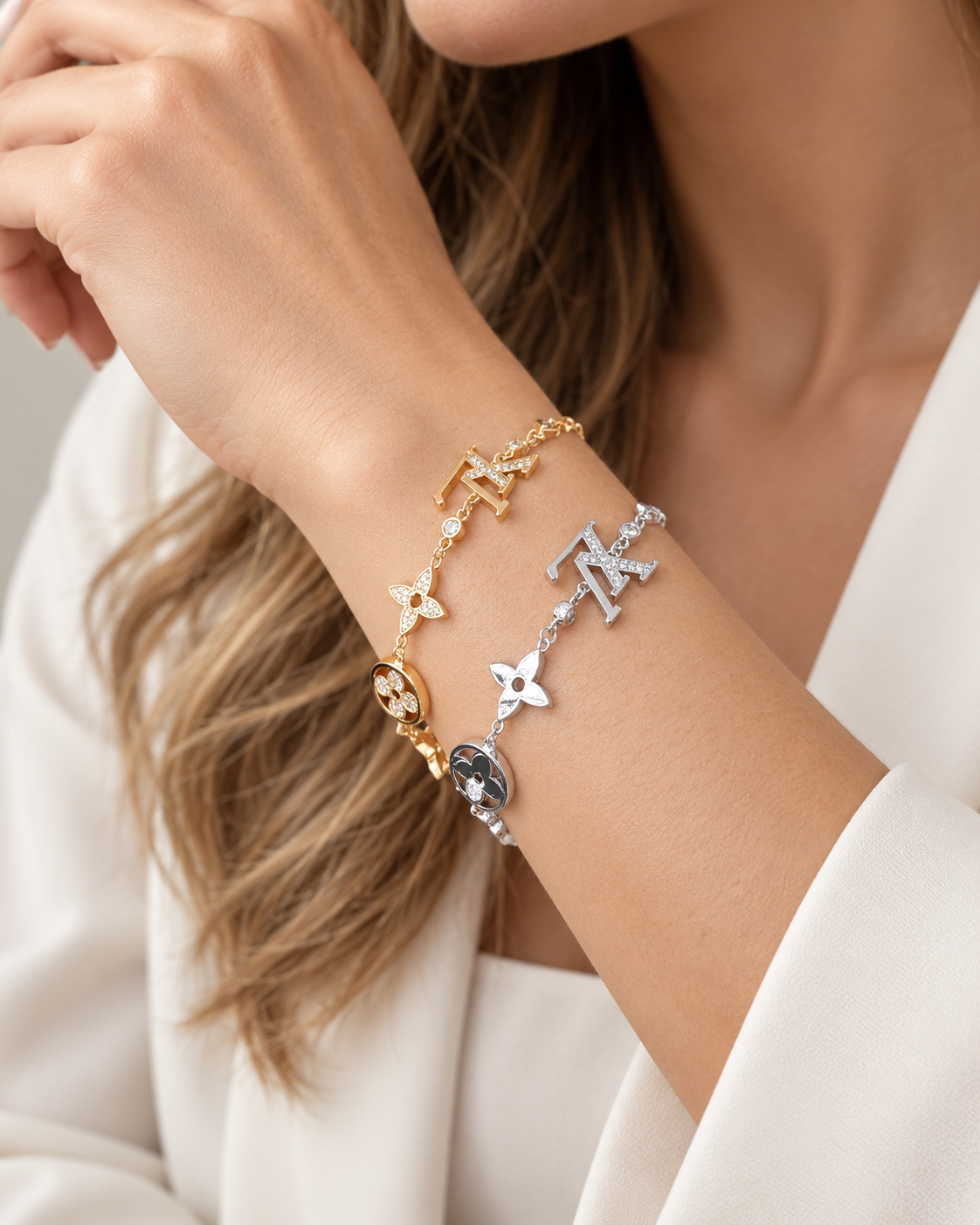 L GOLD SILVER BRACELET