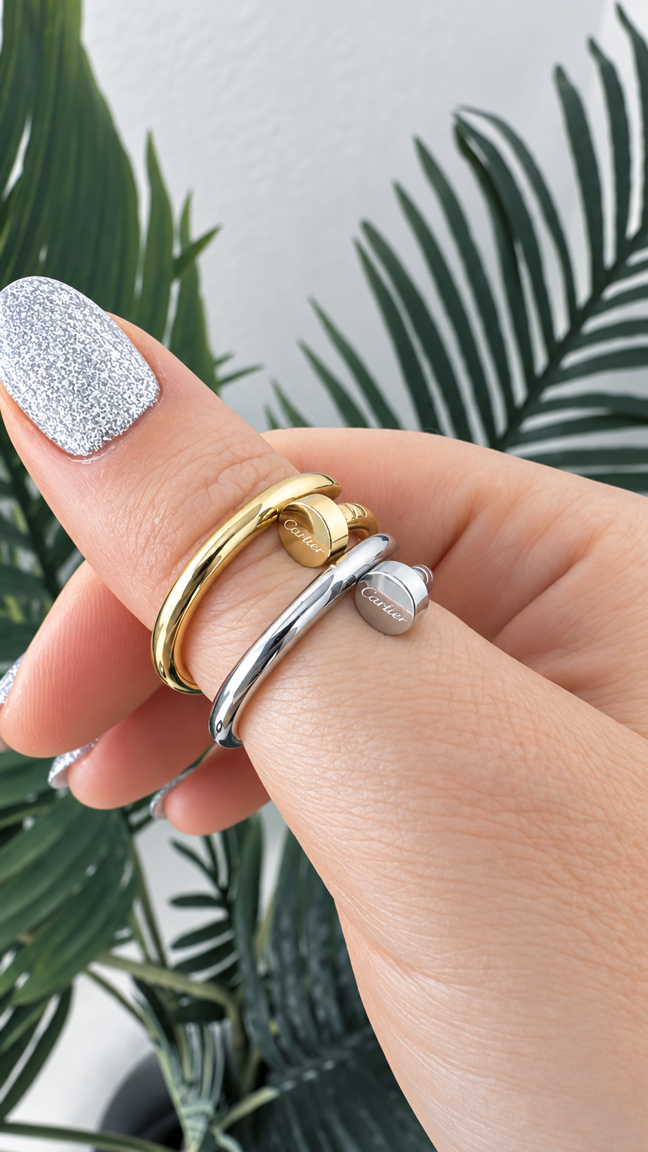 C GOLD SILVER RING