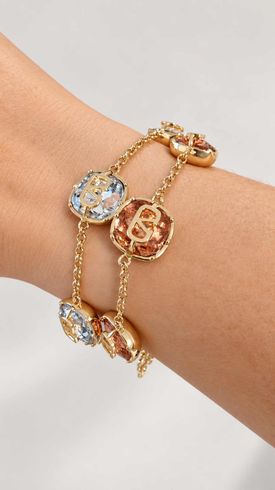 V CLEAR & ROSE BRACELET