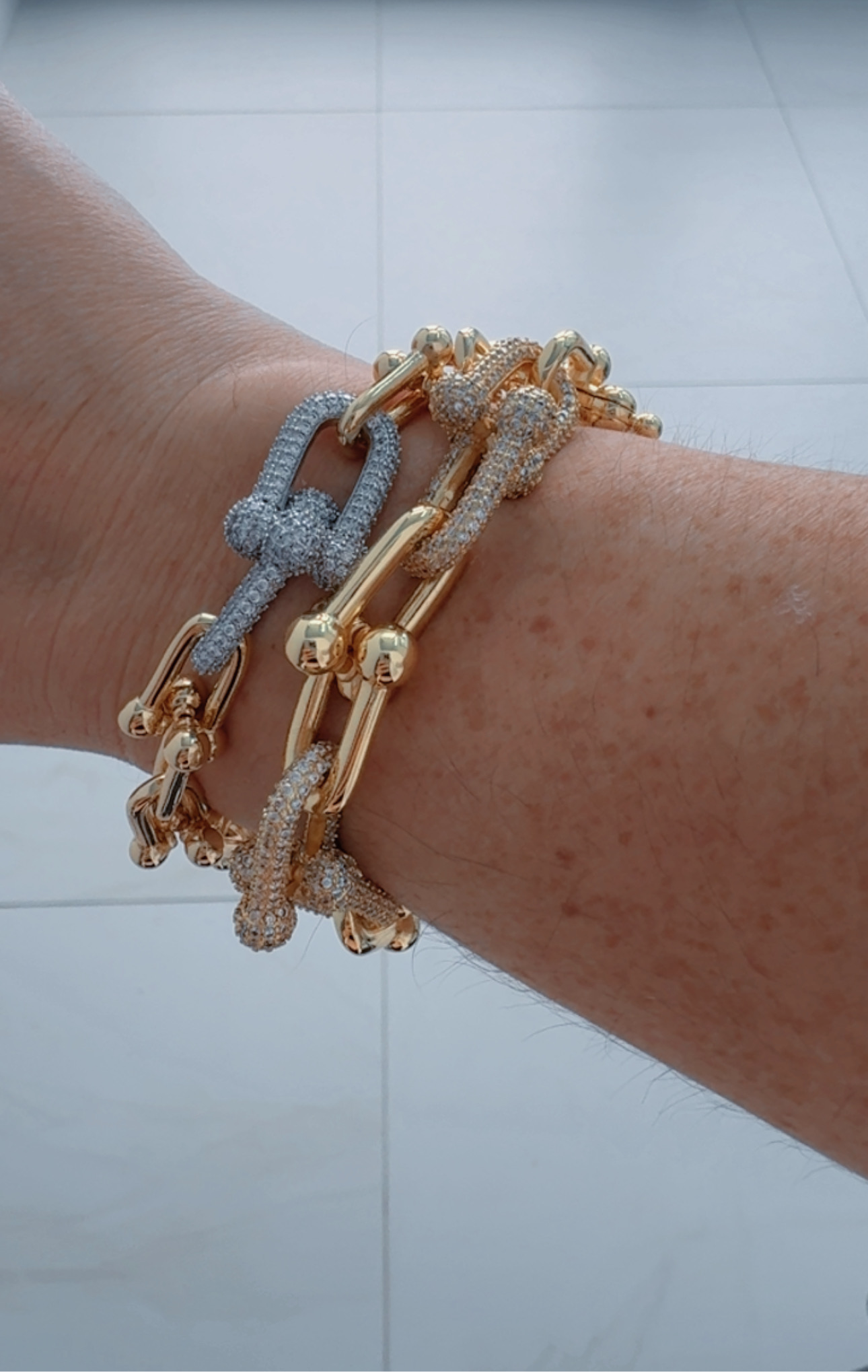 T COLORS SILVER GOLD BRACELET NECKLACE