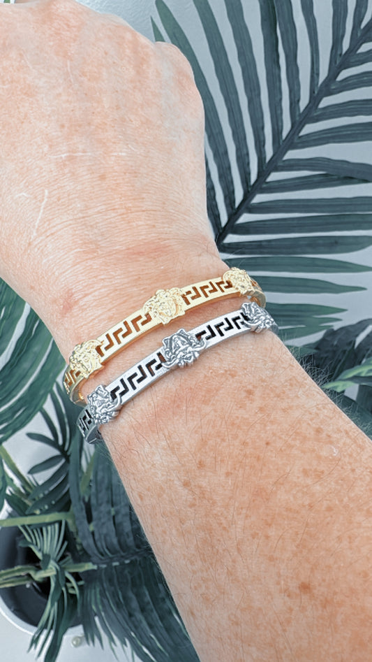 V GOLD SILVER BRACELET