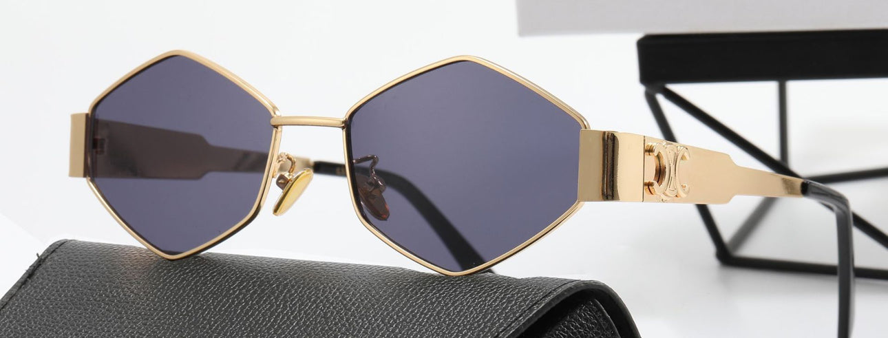 C BLACK&GOLD HEXAGONAL SUNGLASSES REF 2
