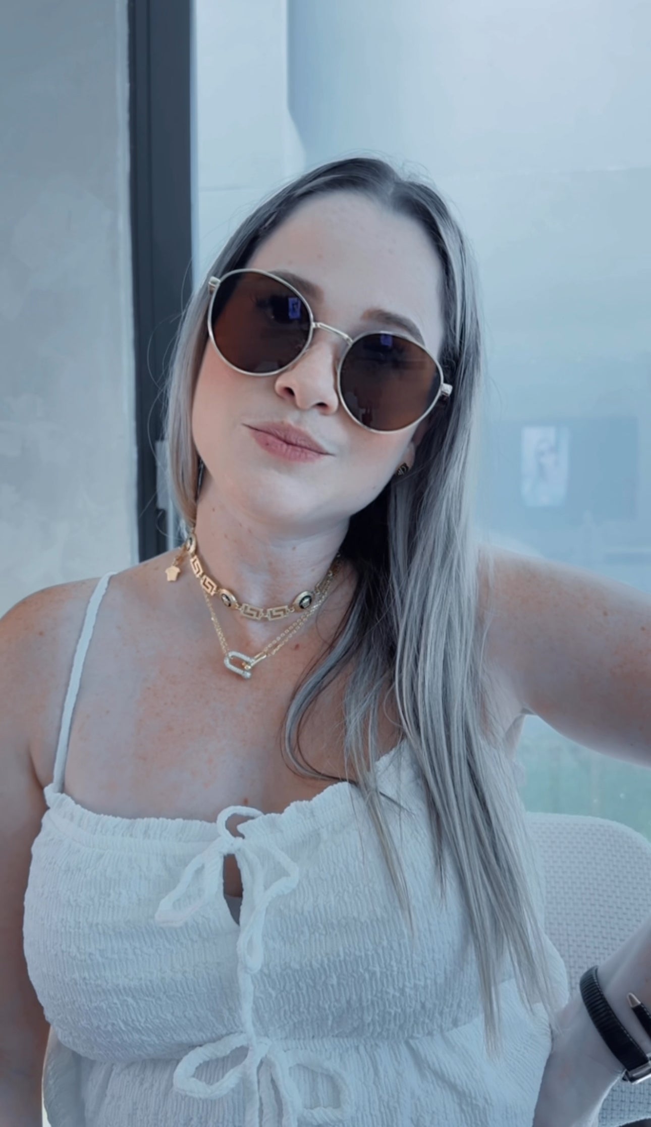 P COLORS BROWN GOLD BLACK SUNGLASSES
