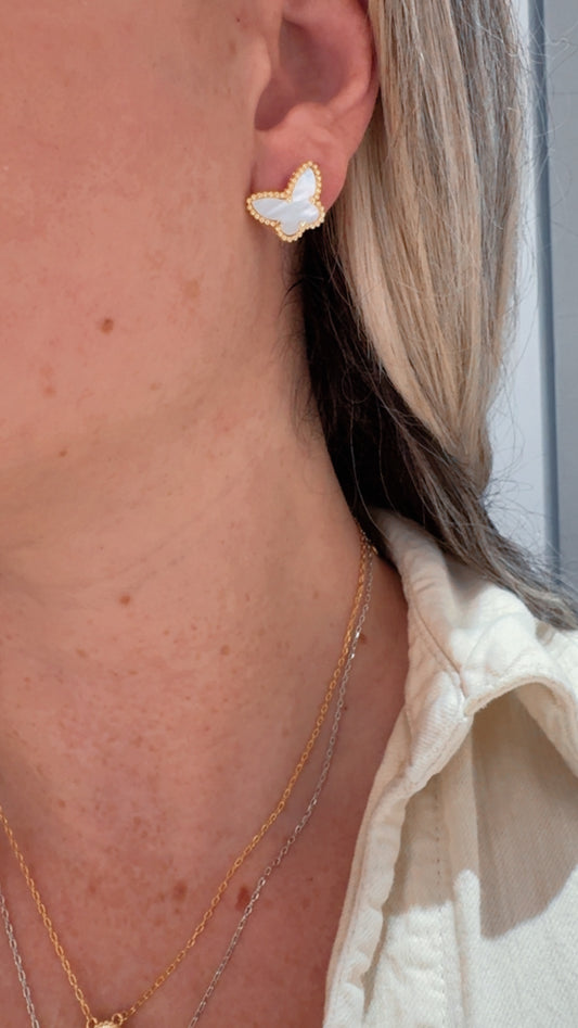 VC BLACK WHITE BUTTERFLY EARRINGS