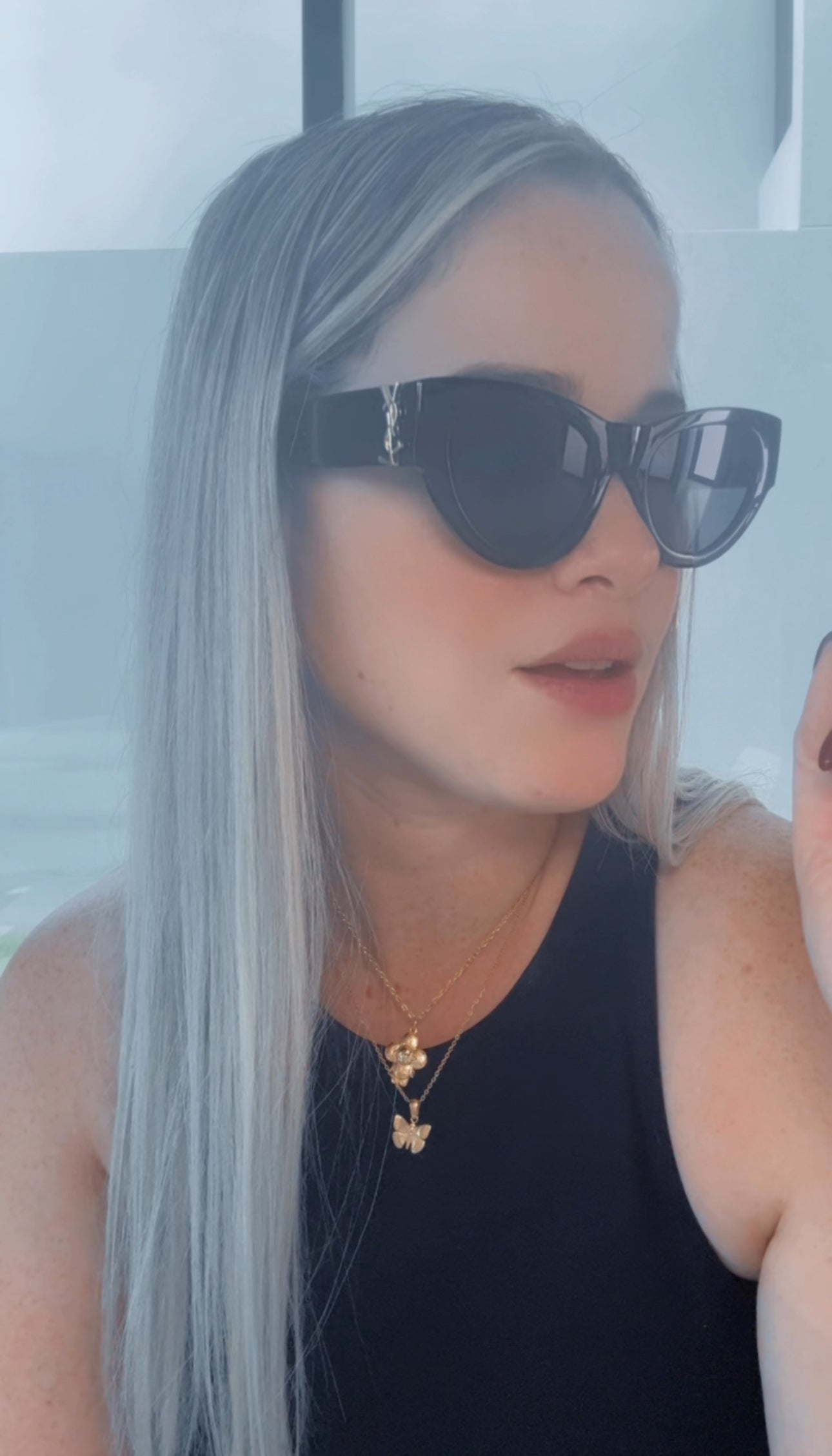 Y BLACK&GOLD CAT EYE SUNGLASSES REF 20