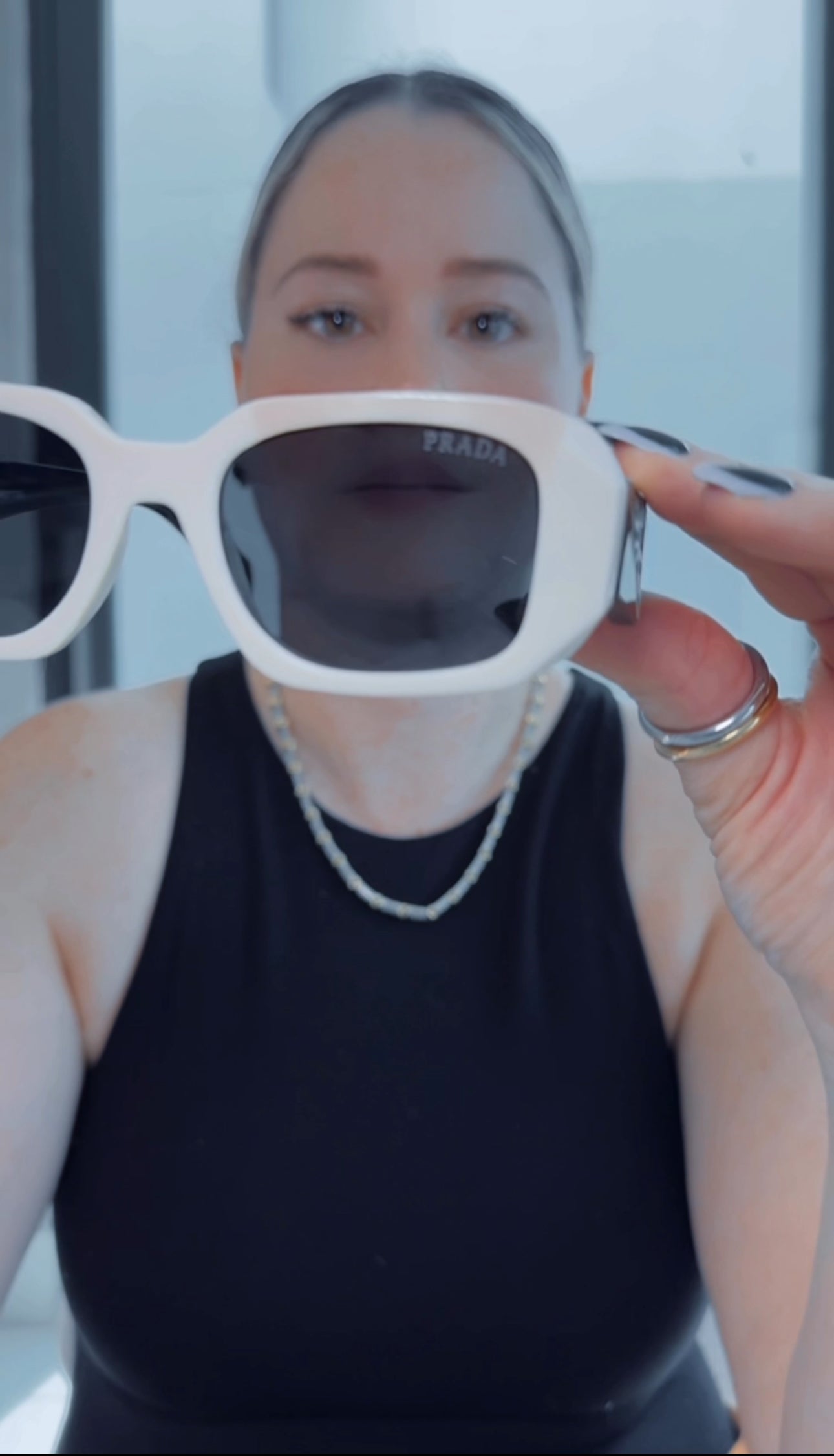 P BLACK & BONE WHITE SUNGLASSES