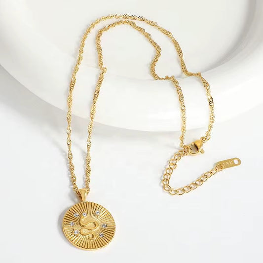 SNAKE GOLD NECKLACE WATERPROOF 18K GOLD PLATED