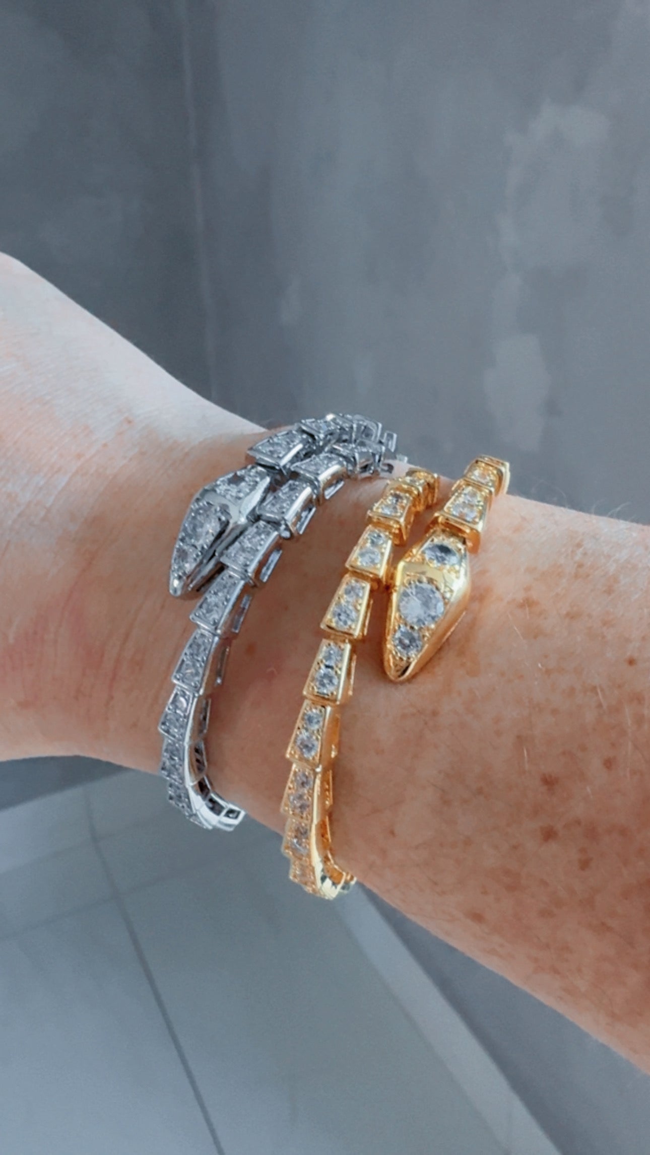 SNAKE COLORS GOLD SILVER BRACELET