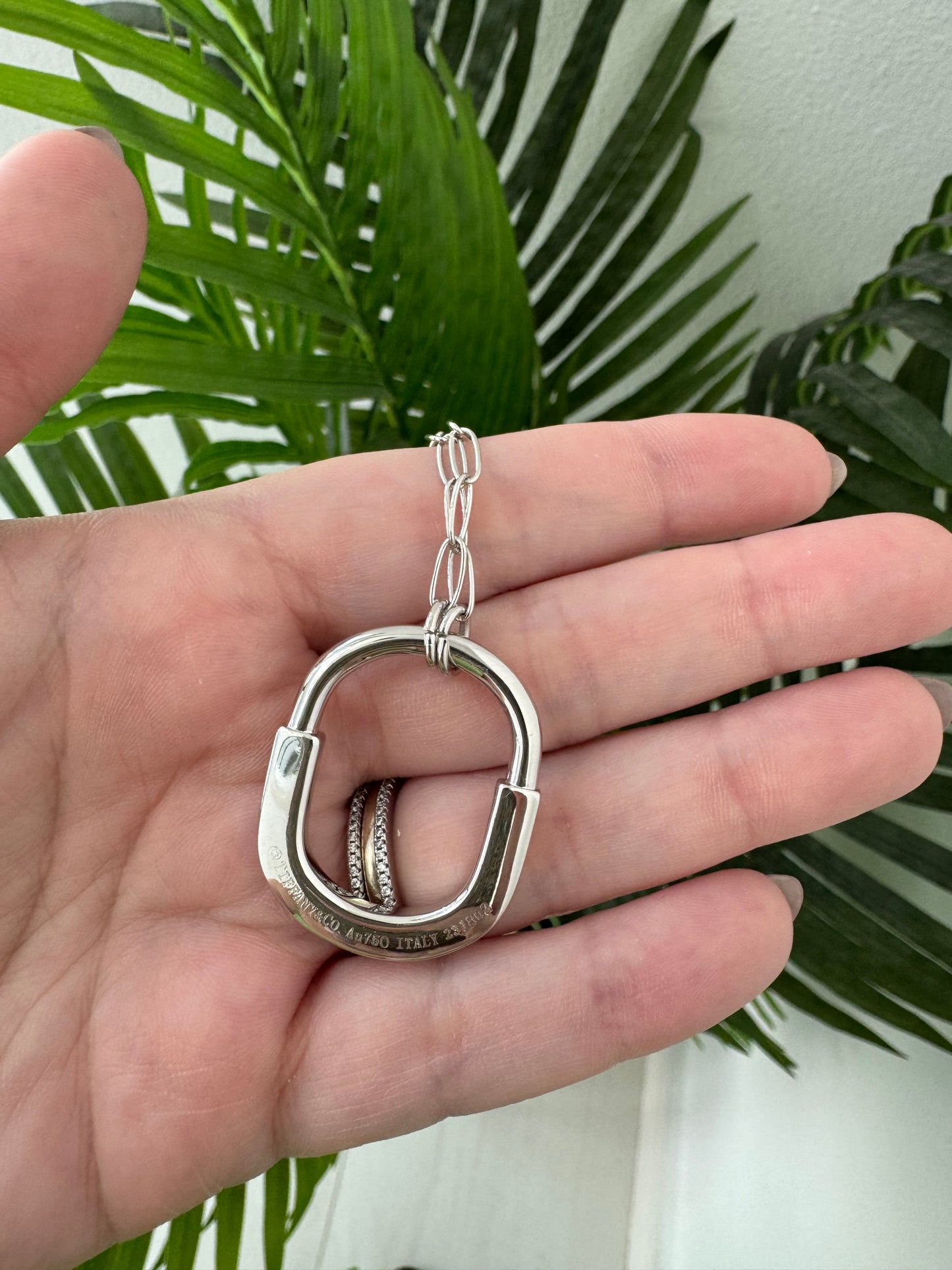 T NECKLACE SILVER ROSE GOLD
