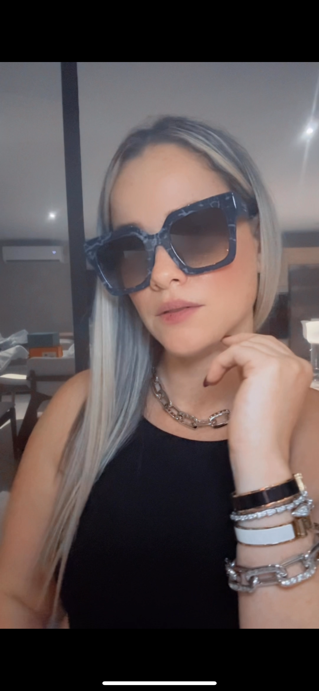 P COLORS BLACK WHITE BLUE GOLD SUNGLASSES