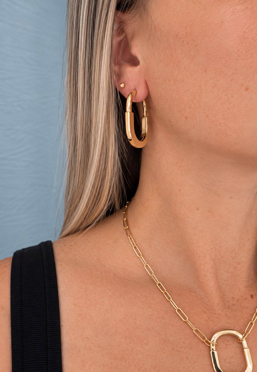T EARRINGS SILVER GOLD ROSEGOLD
