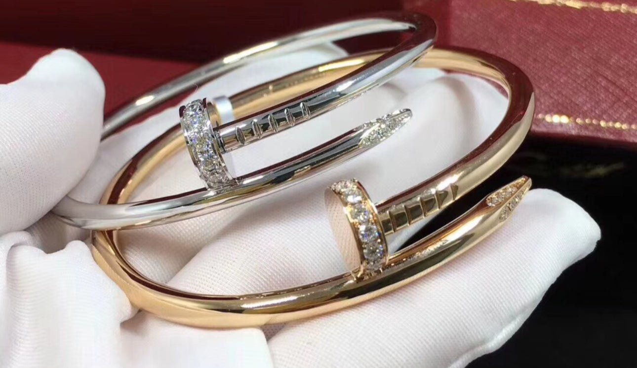 C COLORS GOLD SILVER BLACK CLAVO RHINESTONES BRACELET