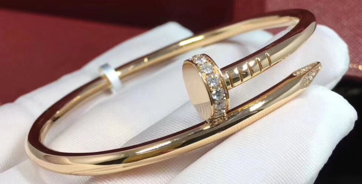 C COLORS GOLD SILVER BLACK CLAVO RHINESTONES BRACELET