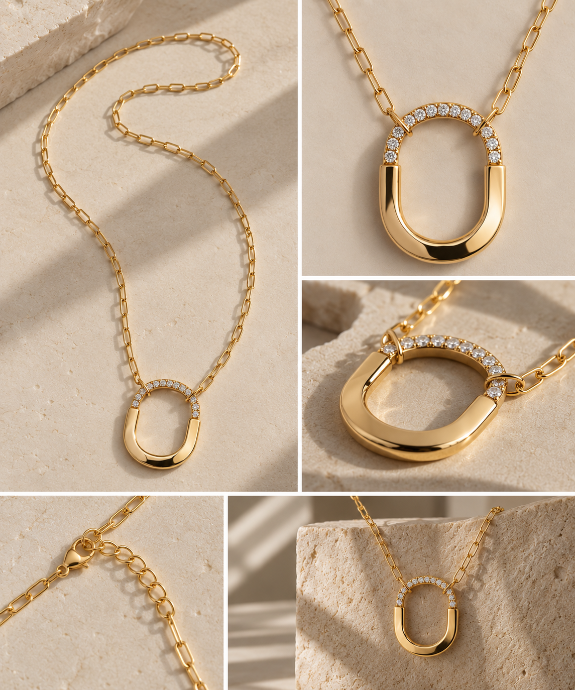 T NECKLACE SILVER ROSE GOLD