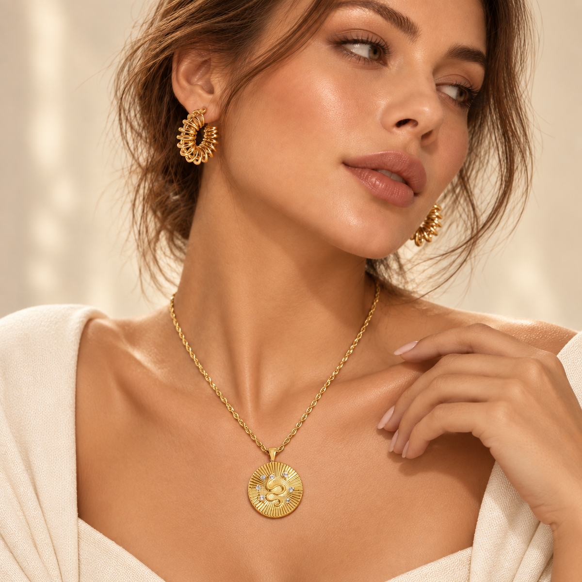 SNAKE GOLD NECKLACE WATERPROOF 18K GOLD PLATED