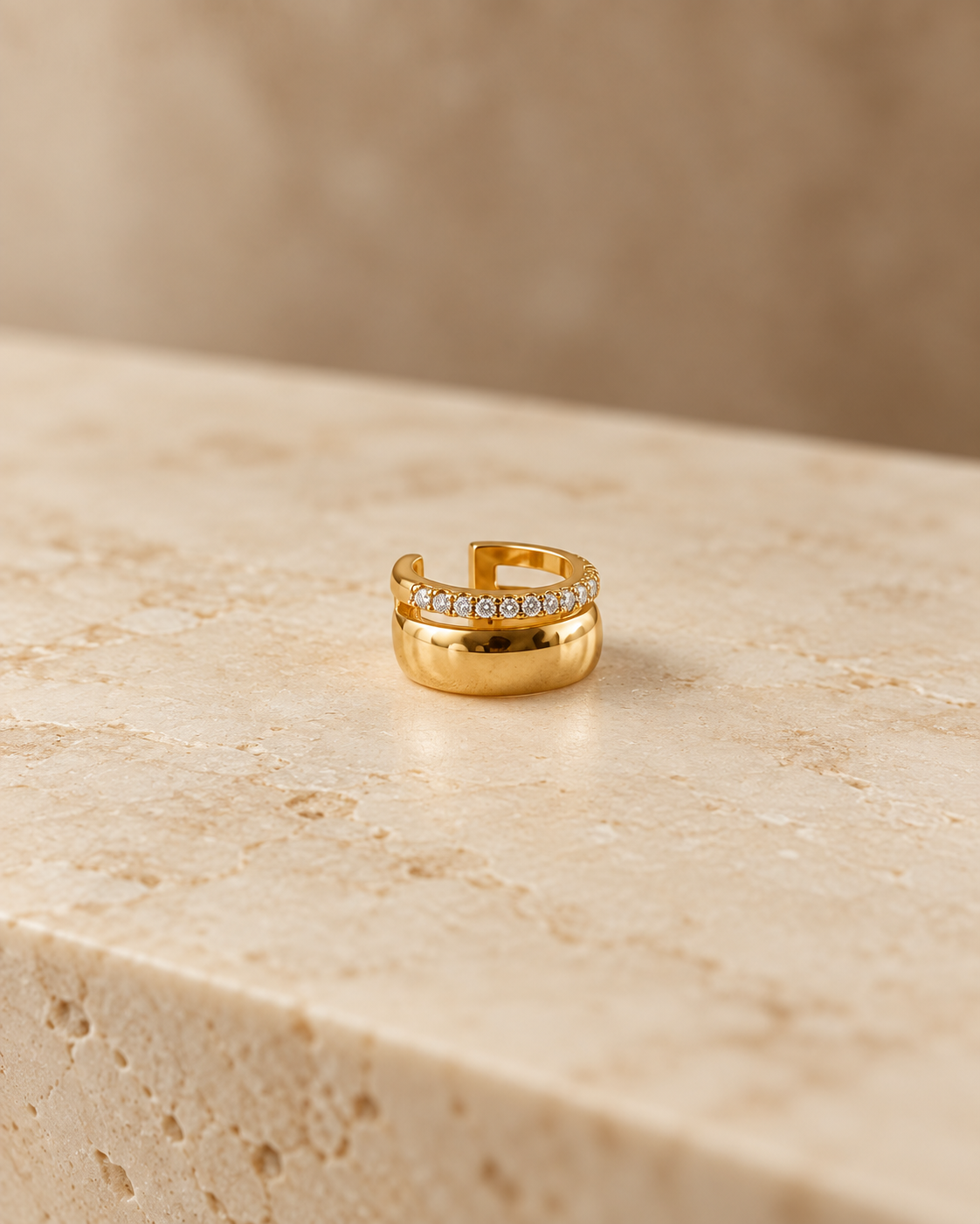 GOLD ZIRCONIA BAND EAR CUFF