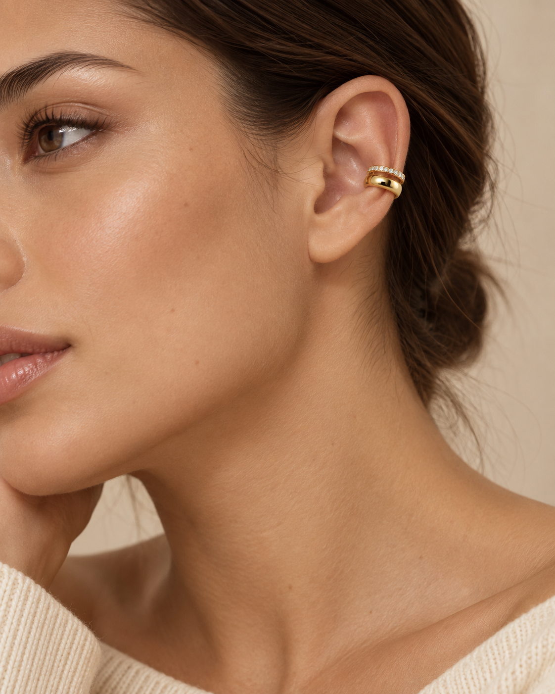 GOLD ZIRCONIA BAND EAR CUFF