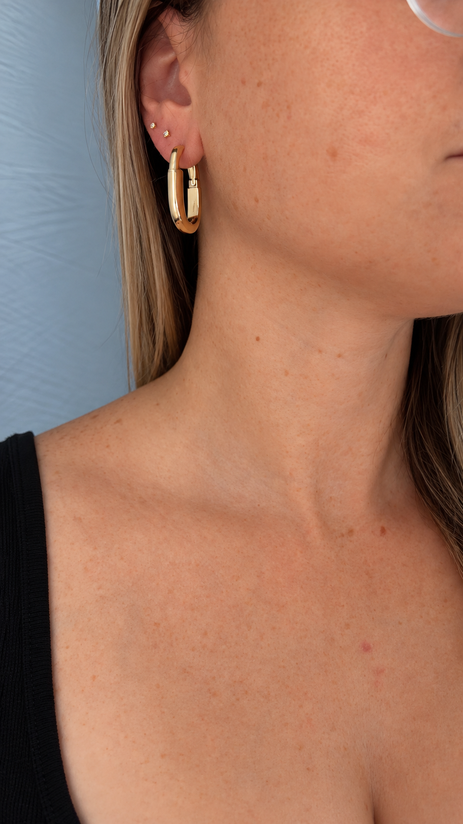 T EARRINGS SILVER GOLD ROSEGOLD