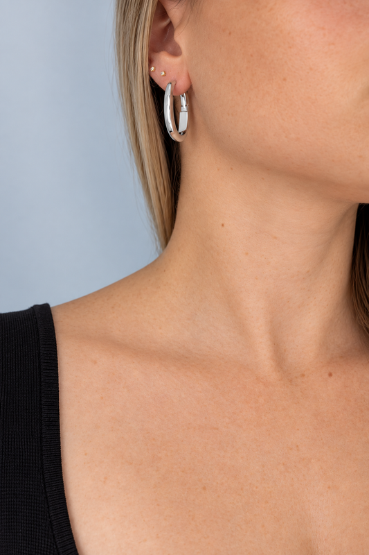 T EARRINGS SILVER GOLD ROSEGOLD