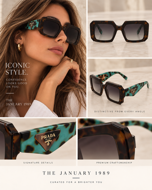 P GREEN BLACK SUNGLASSES