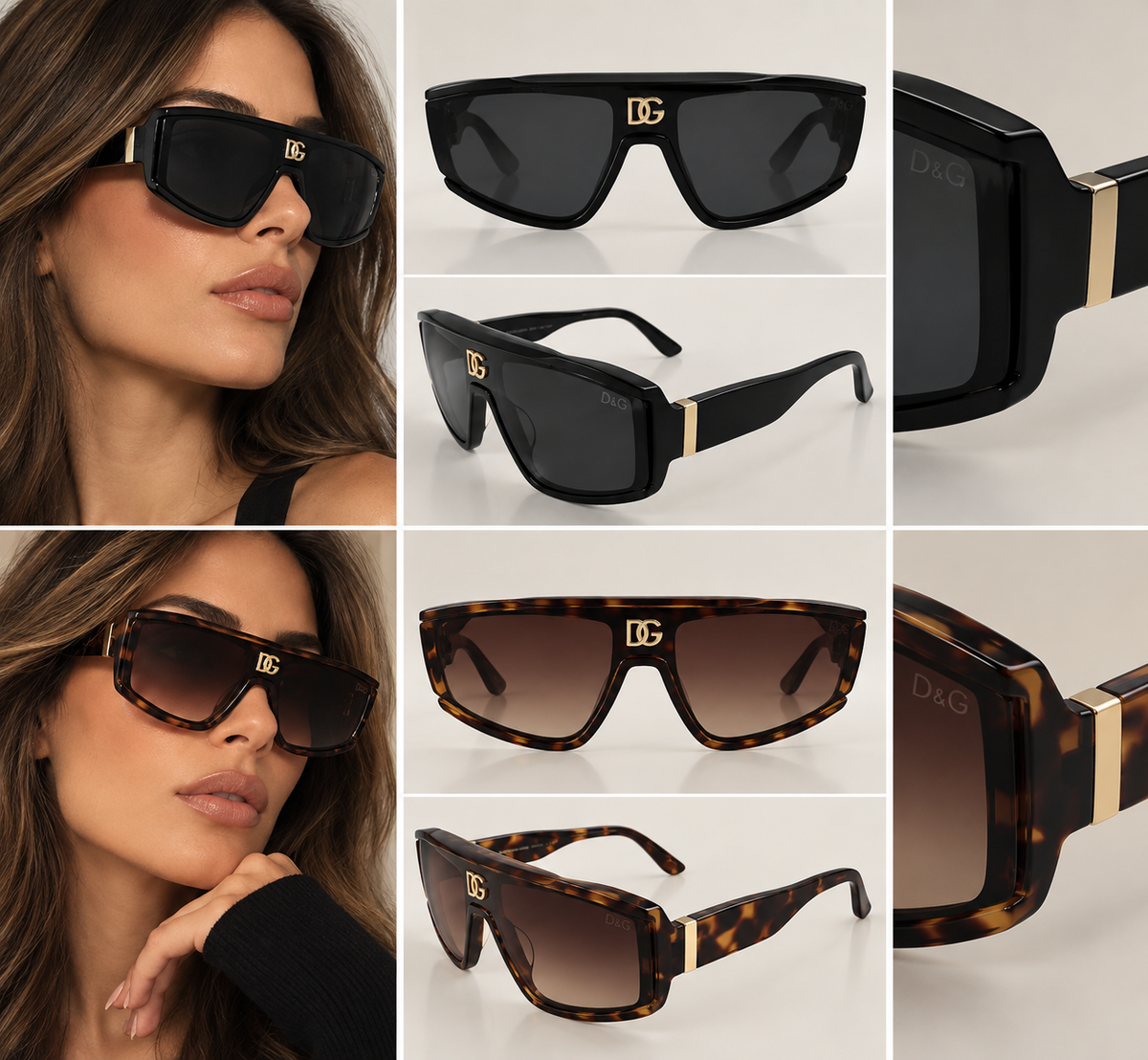 D COLORS BROWN SILVER BLACK PRINT SUNGLASSES