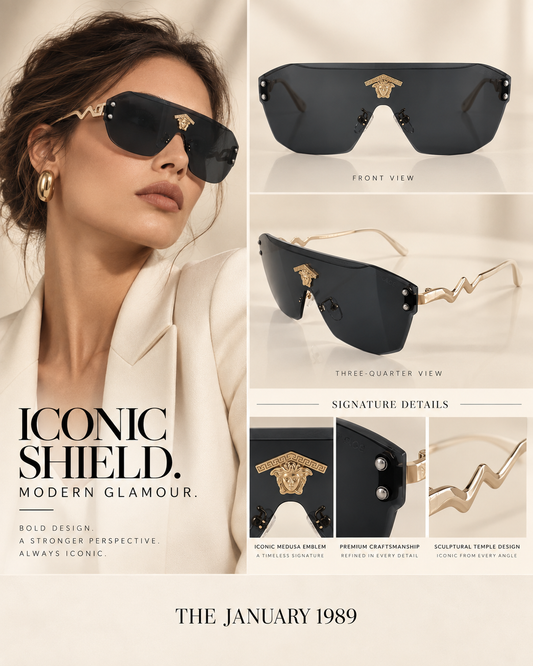 V COLORS SILVER AND BLACK SUNGLASSES