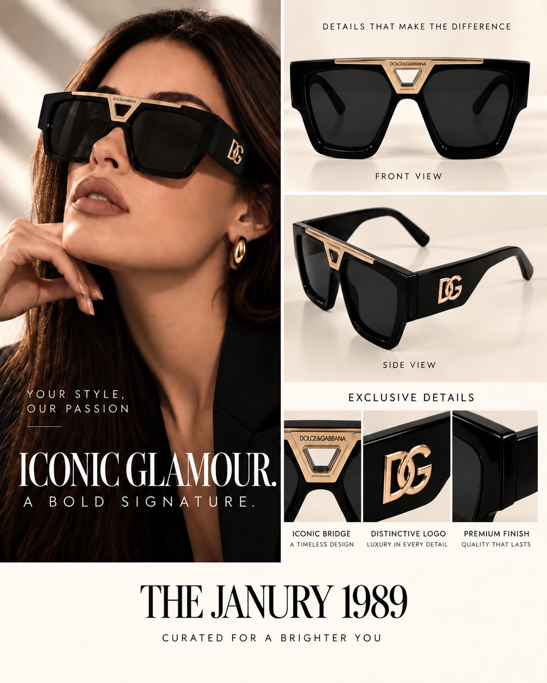 D COLORS BLACK AND WHITE SUNGLASSES