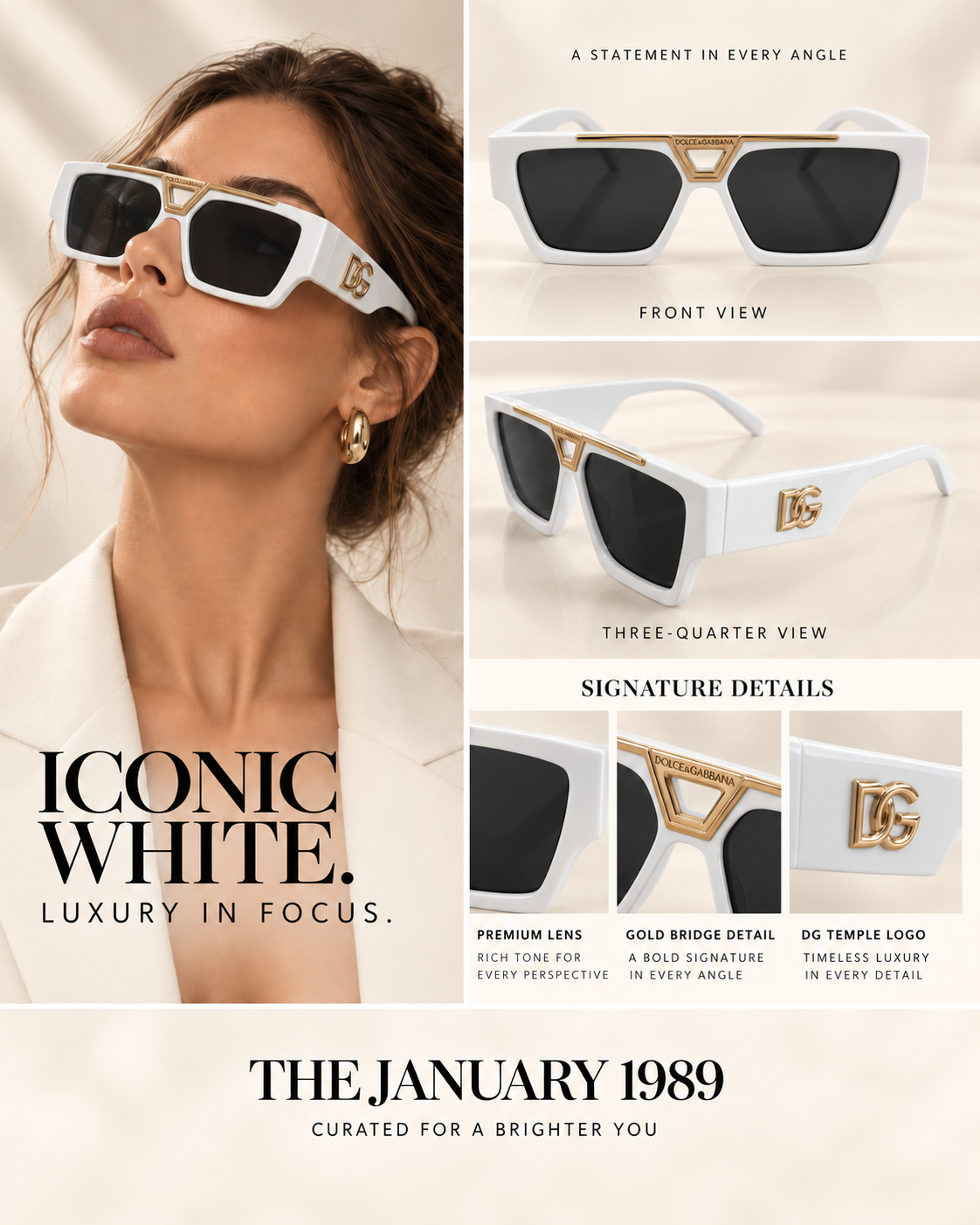 D COLORS BLACK AND WHITE SUNGLASSES