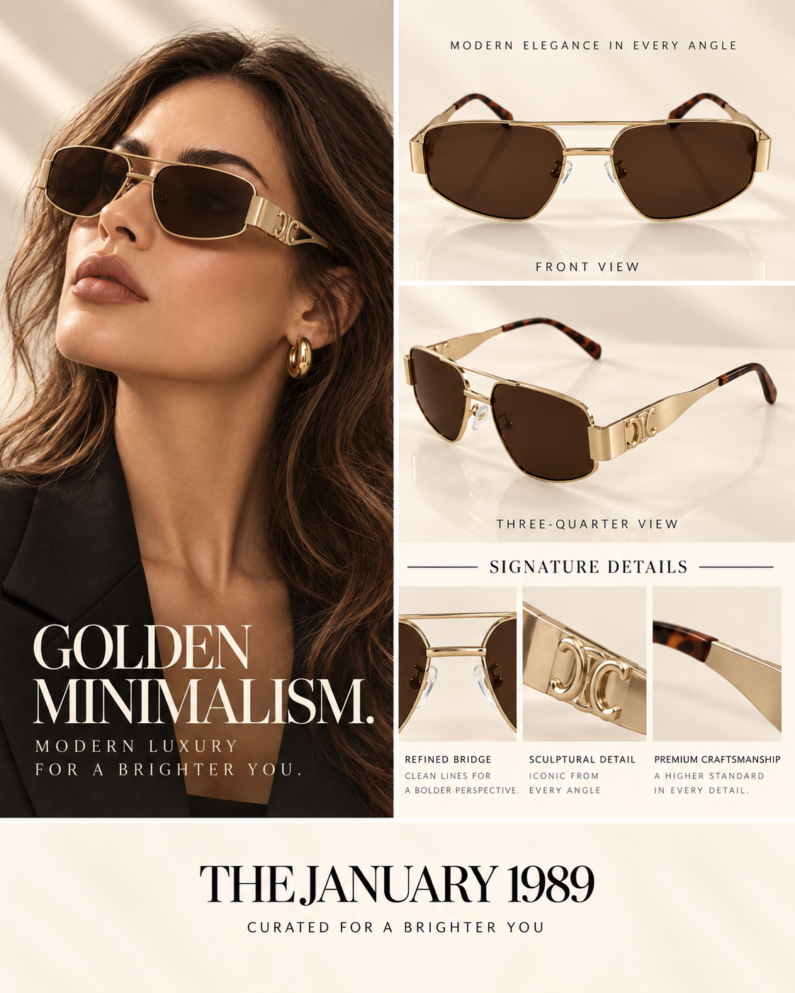 C COLORS SILVER GOLD SUNGLASSES