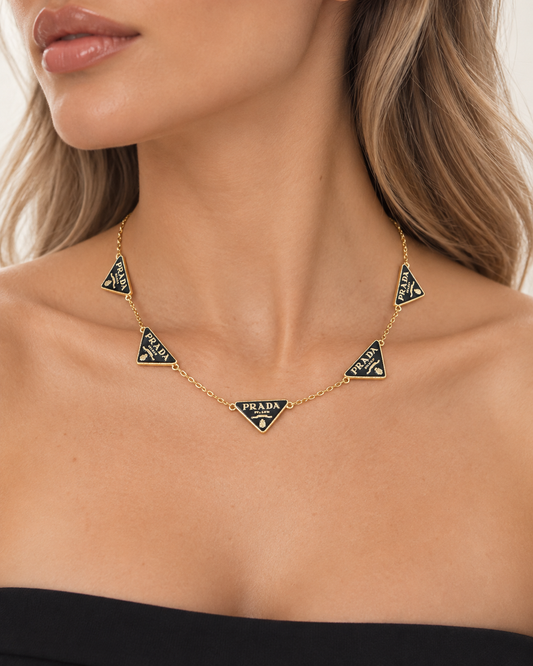 P BLACK GOLD NECKLACE