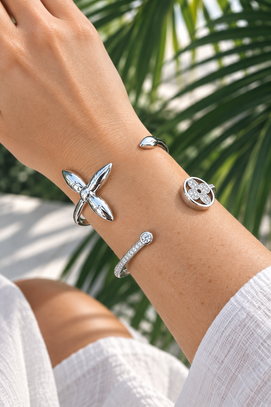 L SILVER ZIRCONIA BRACELET