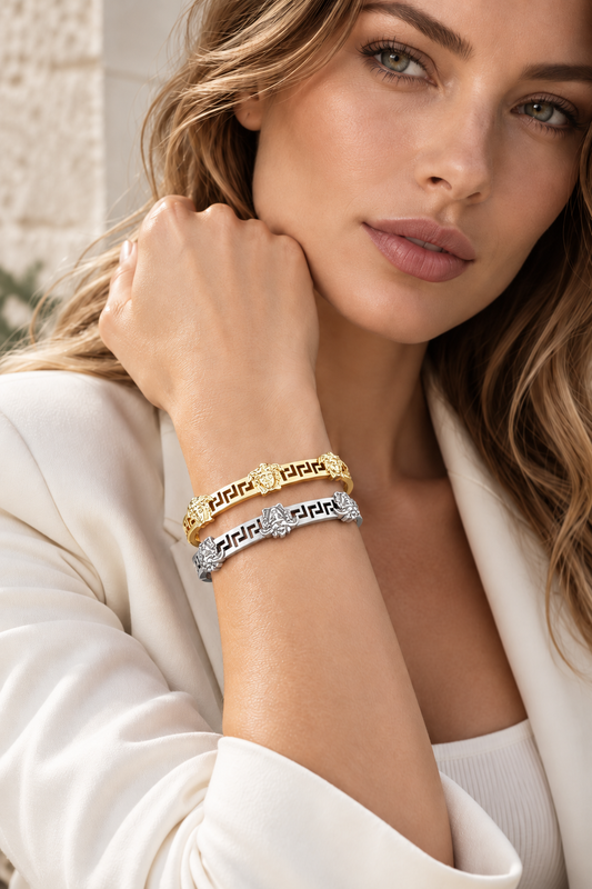 V GOLD SILVER BRACELET