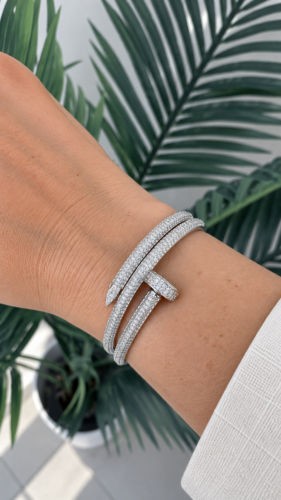 C DOUBLE SILVER GOLD ZIRCONIA