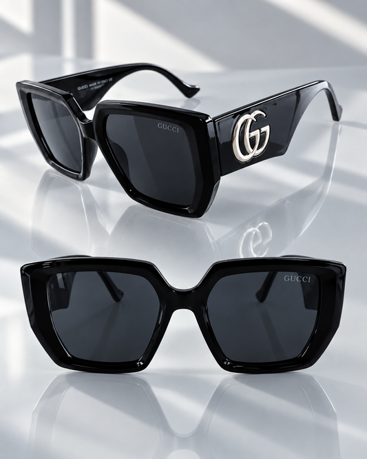 G BLACK AND GOLD SUNGLASSES