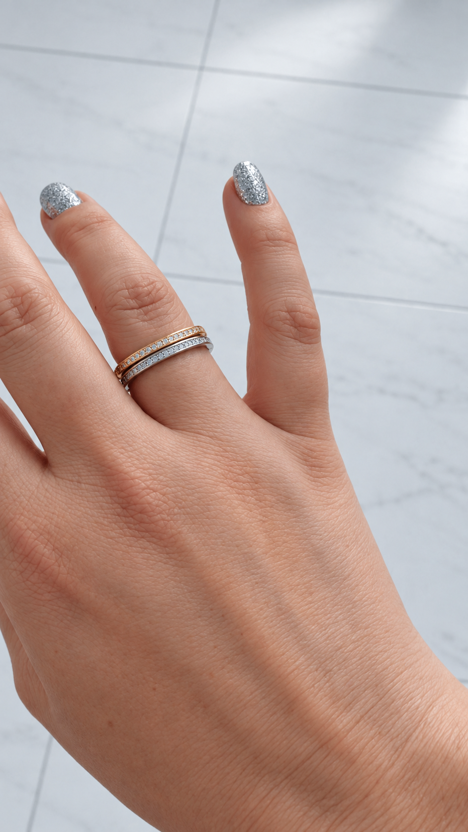 T COLORS GOLD SILVER RING
