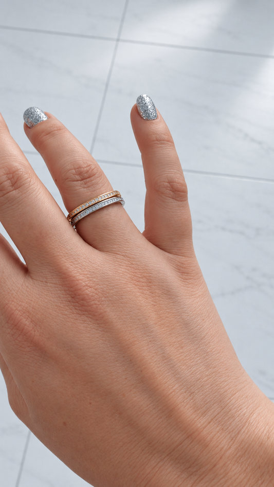 T COLORS GOLD SILVER RING