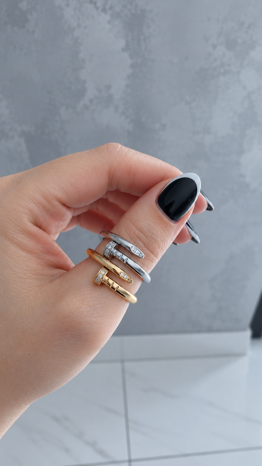 C GOLD SILVER RING