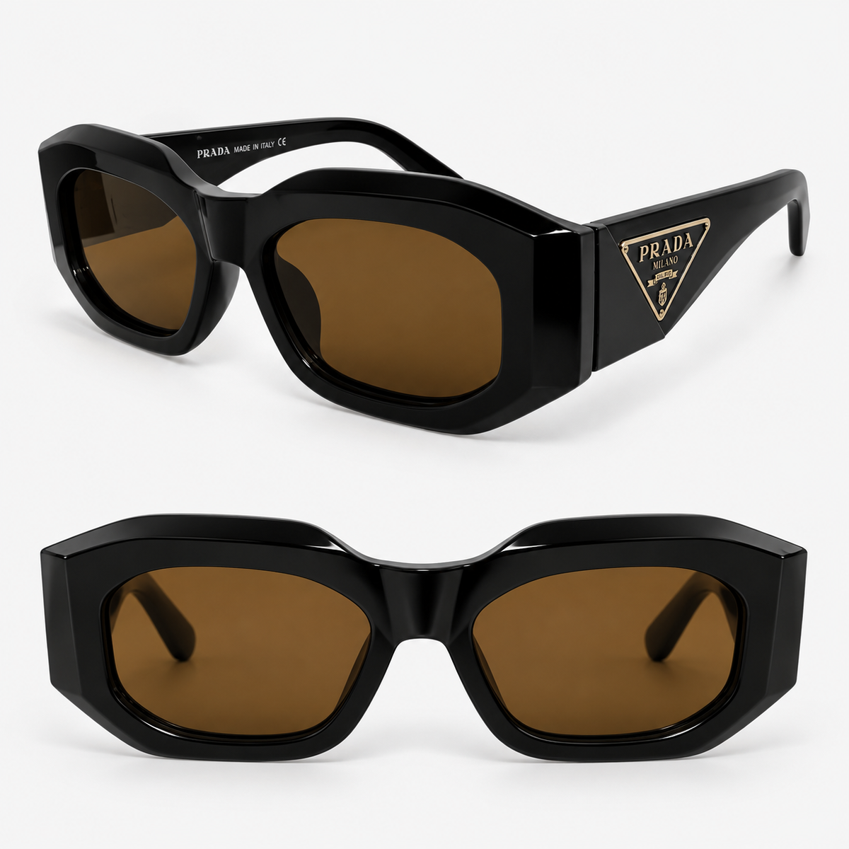 P COLORS BLACK BROWN WHITE SUNGLASSES