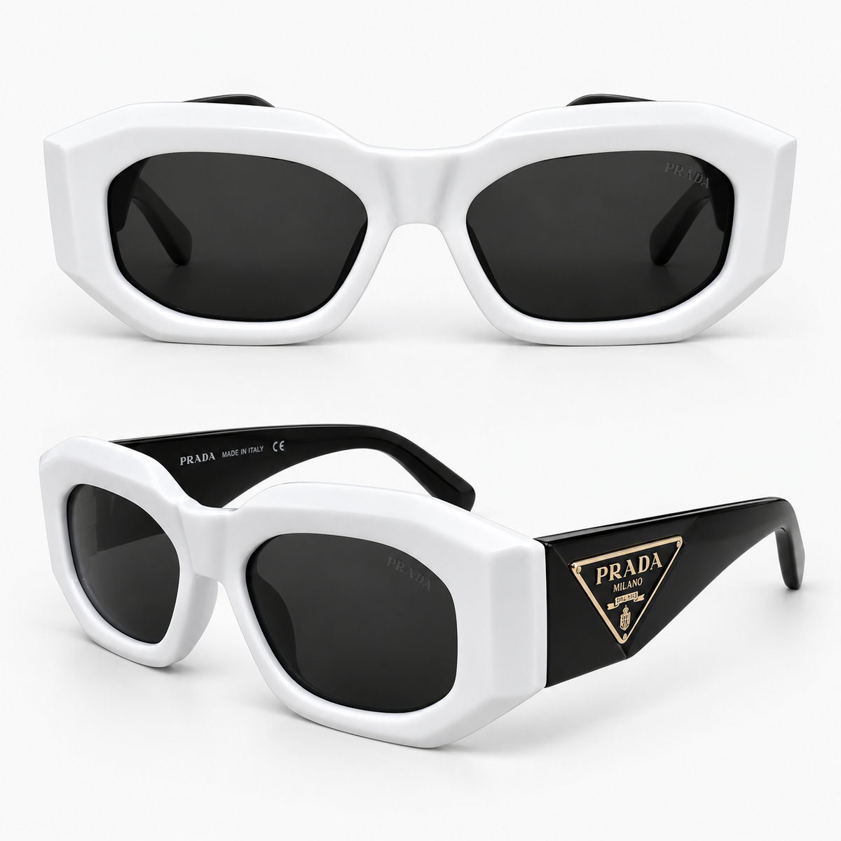 P COLORS BLACK BROWN WHITE SUNGLASSES